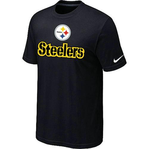 Nike Pittsburgh Steelers Authentic Logo Black NFL T-Shirt Cheap