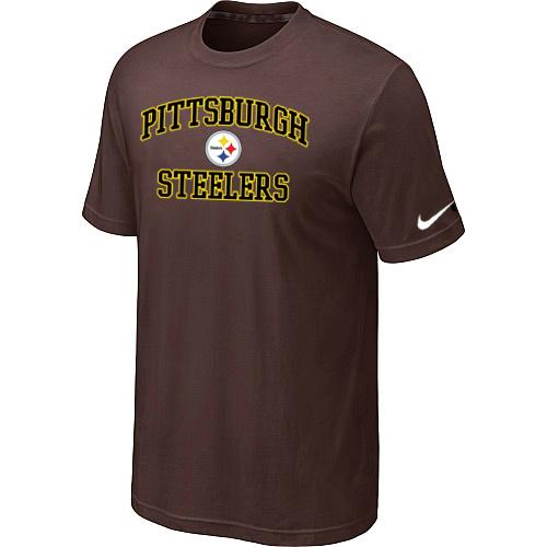 Pittsburgh Steelers Heart & Soul Brown T-Shirt Cheap