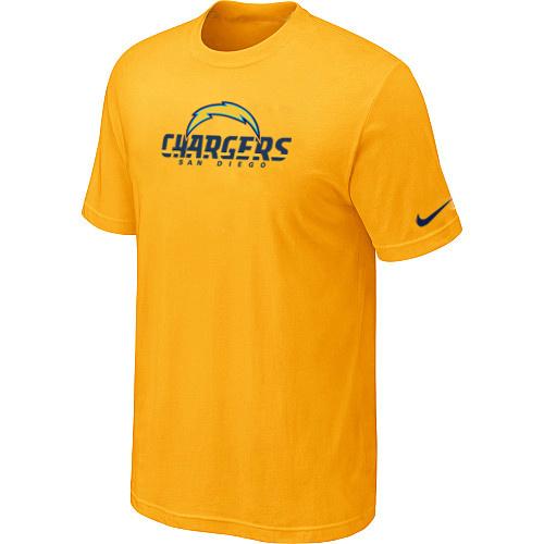 Nike San Diego Chargers Authentic Logo Yellow NFL T-Shirt Cheap