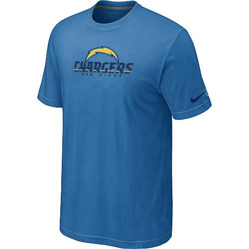 Nike San Diego Chargers Authentic Logo L.Blue NFL T-Shirt Cheap