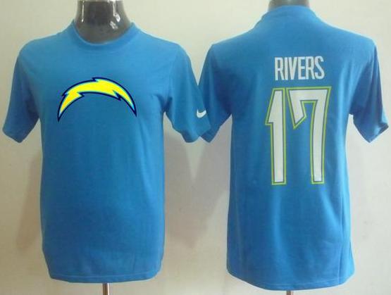 San Diego Chargers 17 Rivers Name & Number T-Shirt Cheap