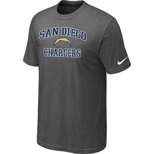San Diego Chargers Heart & Soul Dark grey T-Shirt Cheap