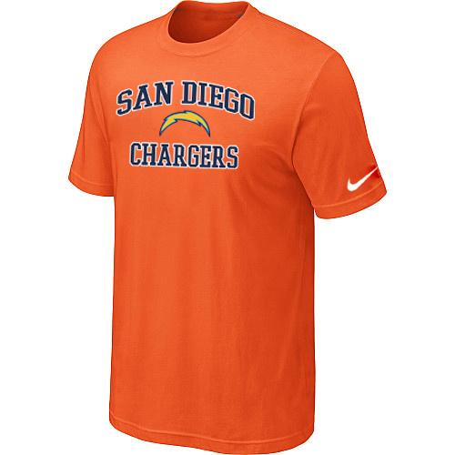San Diego Chargers Heart & Soul Orange T-Shirt Cheap