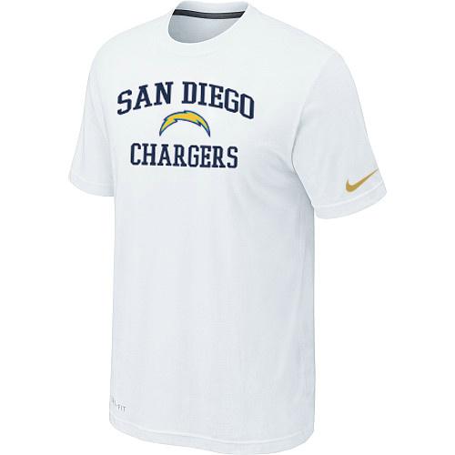 San Diego Chargers Heart & Soul White T-Shirt Cheap