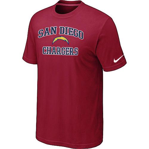 San Diego Chargers Heart & Soul Red T-Shirt Cheap