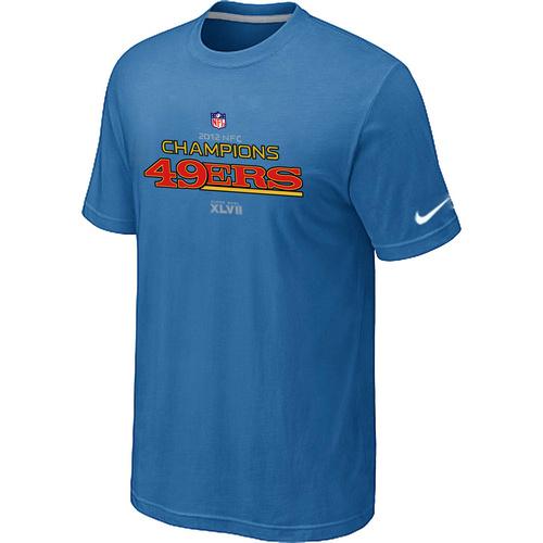 Nike San Francisco 49ers 2012 NFC Conference Champions Trophy Collection Long light Blue NFL T-Shirt Cheap