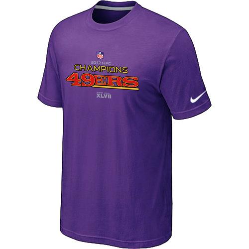 Nike San Francisco 49ers 2012 NFC Conference Champions Trophy Collection Long Purple NFL T-Shirt Cheap