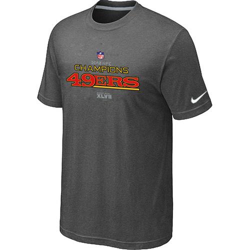 Nike San Francisco 49ers 2012 NFC Conference Champions Trophy Collection Long D.Grey NFL T-Shirt Cheap