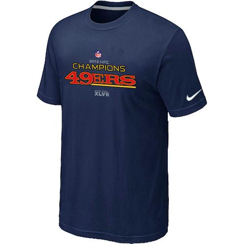 Nike San Francisco 49ers 2012 NFC Conference Champions Trophy Collection Long D.Blue NFL T-Shirt Cheap