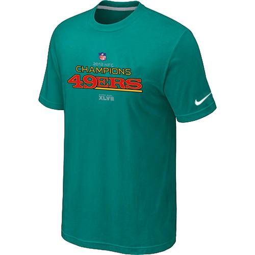Nike San Francisco 49ers 2012 NFC Conference Champions Trophy Collection Long Green NFL T-Shirt Cheap