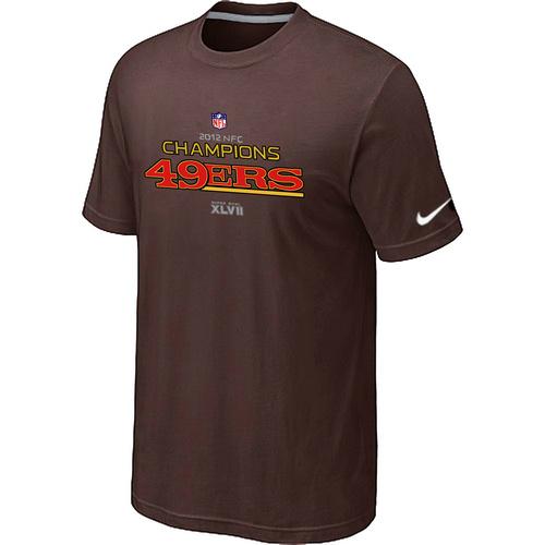 Nike San Francisco 49ers 2012 NFC Conference Champions Trophy Collection Long Brown NFL T-Shirt Cheap