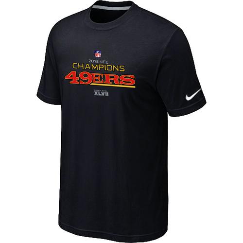 Nike San Francisco 49ers 2012 NFC Conference Champions Trophy Collection Long Black NFL T-Shirt Cheap