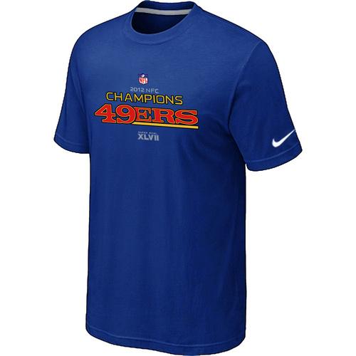 Nike San Francisco 49ers 2012 NFC Conference Champions Trophy Collection Long Blue NFL T-Shirt Cheap