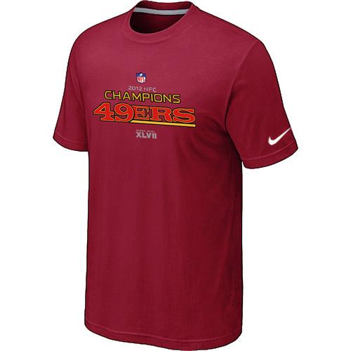 Nike San Francisco 49ers 2012 NFC Conference Champions Trophy Collection Long Red NFL T-Shirt Cheap