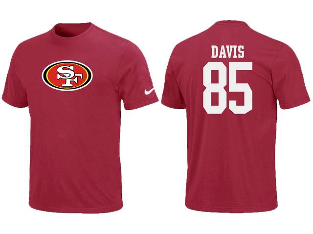 Nike San Francisco 49ers 85 Vernon Davis Name & Number Red NFL T-Shirt Cheap
