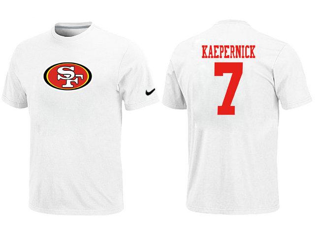 Nike San Francisco 49ers 7 Kaepernick Name & Number White NFL T-Shirt Cheap