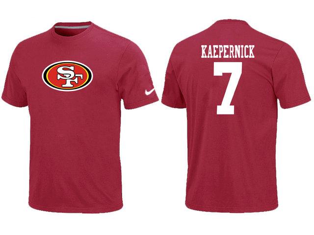Nike San Francisco 49ers 7 Kaepernick Name & Number Red NFL T-Shirt Cheap