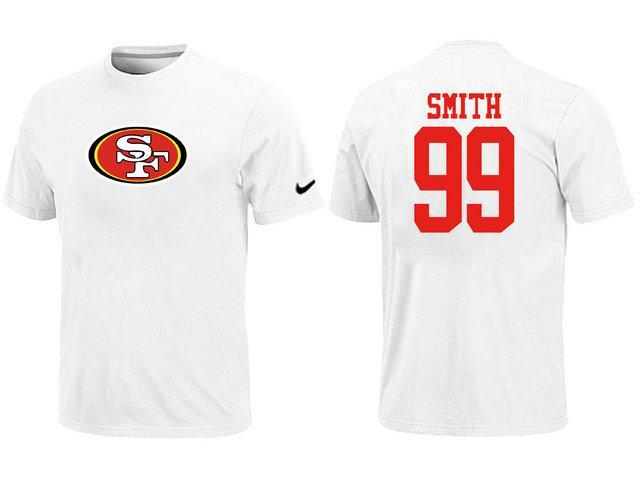 Nike San Francisco 49ers 99 SMITH Name & Number White NFL T-Shirt Cheap