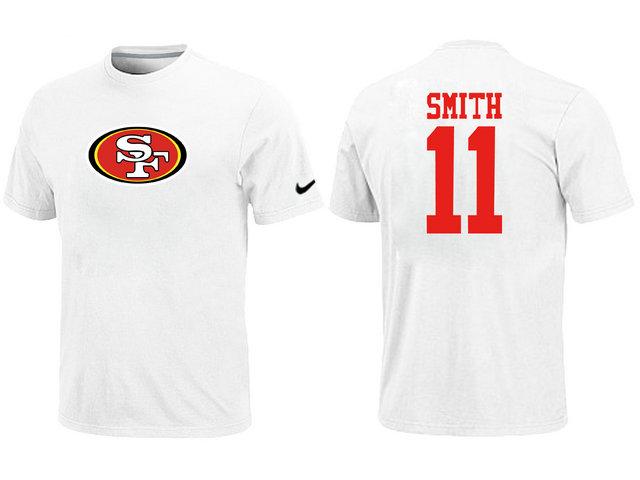 Nike San Francisco 49ers 11 SMITH Name & Number White NFL T-Shirt Cheap