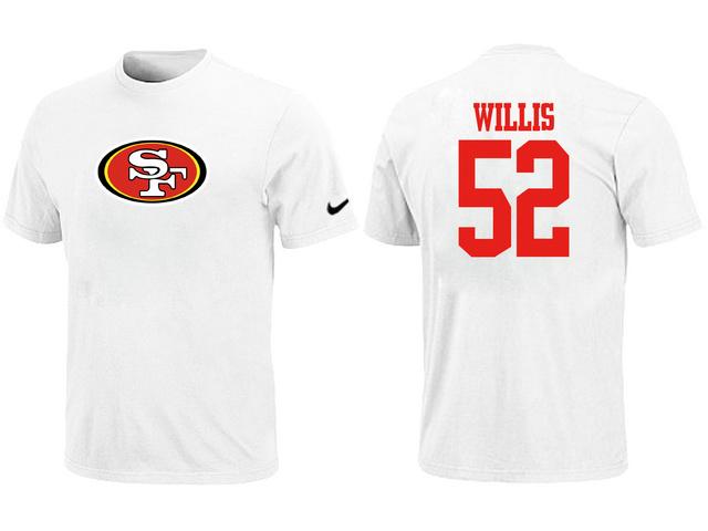 Nike San Francisco 49ers 52 Patrick Willis White Name & Number T-Shirt Cheap