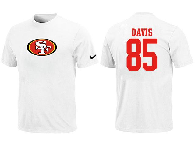 Nike San Francisco 49ers 85 Vernon Davis White Name & Number T-Shirt Cheap