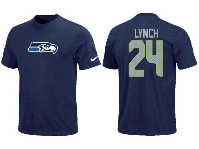 Nike Seattle Seahawks 24 Marshawn Lynch Name & Number NFL T-Shirt Cheap