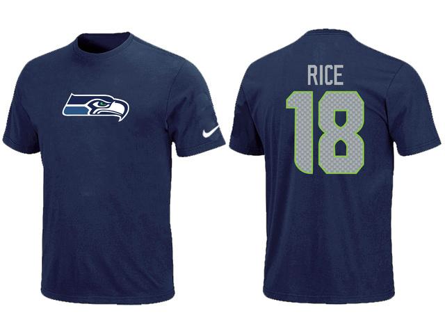 Nike Seattle Seahawks 18 Sidney Rice Name & Number NFL T-Shirt Cheap