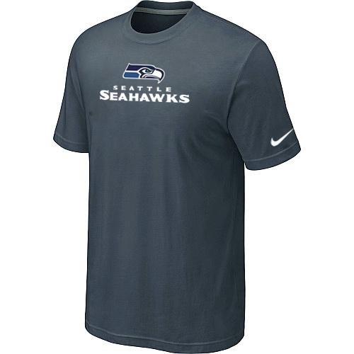Nike Seattle Seahawks Authentic Logo T-Shirt Grey Cheap