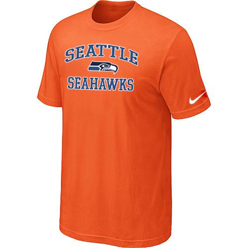 Seattle Seahawks Heart & Soul Orange T-Shirt Cheap