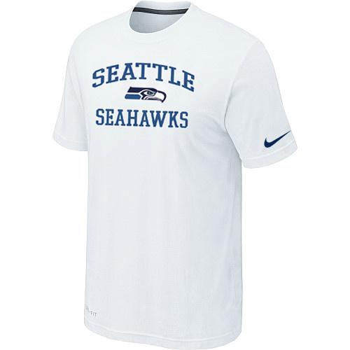 Seattle Seahawks Heart & Soul White T-Shirt Cheap