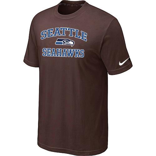 Seattle Seahawks Heart & Soul Brown T-Shirt Cheap