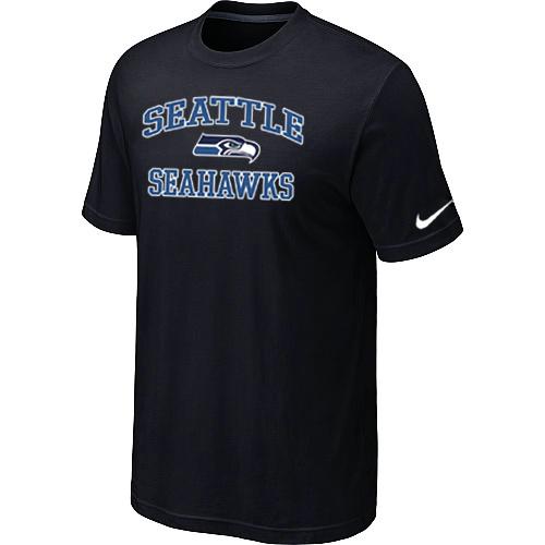 Seattle Seahawks Heart & Soul Black T-Shirt Cheap