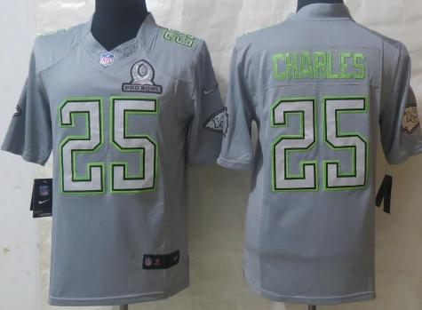 2014 Pro Bowl Nike Kansas City Chiefs 25 Jamaal Charles Grey Limited NFL Jerseys Cheap
