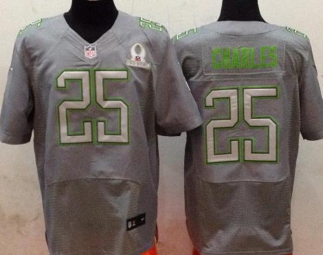 2014 Pro Bowl Nike Kansas City Chiefs 25 Jamaal Charles Elite Grey NFL Jerseys Cheap
