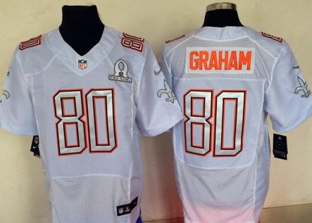 2014 Pro Bowl Nike New Orleans Saints 80 Jimmy Graham Elite White NFL Jerseys Cheap