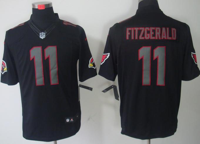 Nike Arizona Cardinals 11# Larry Fitzgerald Black Impact Game LIMITED NFL Jerseys Cheap
