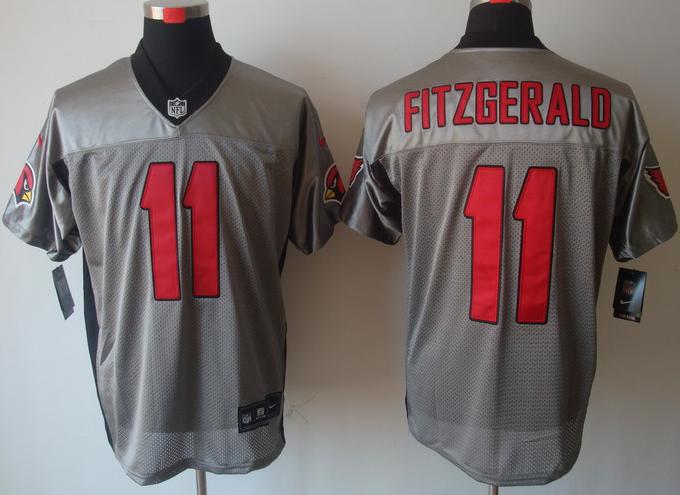Nike Arizona Cardinals 11# Larry Fitzgerald Grey Shadow Elite NFL Jerseys Cheap