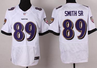 Nike Baltimore Ravens 89 Steve Smith White Elite NFL Jersey Cheap