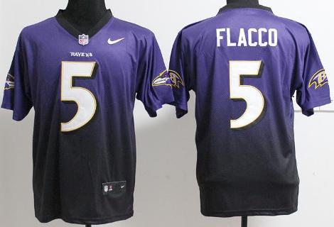 Nike Baltimore Ravens 5 Joe Flacco Black Purple Drift Fashion II Elite NFL Jerseys Cheap