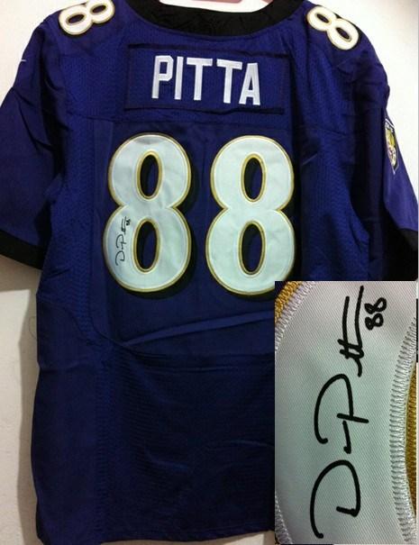 Nike Baltimore Ravens 88 Dennis Pitta Purple Signed Elite NFL Jerseys Cheap