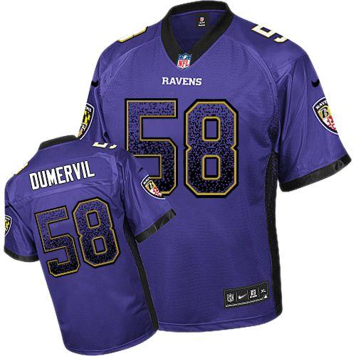 Nike Baltimore Ravens 58 Elvis Dumervil Purple Drift Fashion Elite NFL Jerseys Cheap