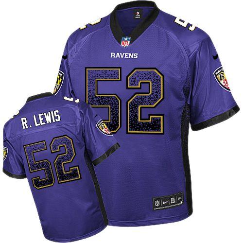 Nike Baltimore Ravens 52 Ray Lewis Purple Drift Fashion Elite NFL Jerseys Cheap
