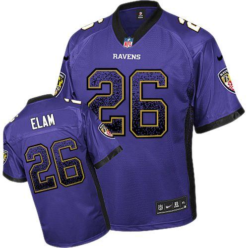 Nike Baltimore Ravens 26 Matt Elam Purple Drift Fashion Elite NFL Jerseys Cheap