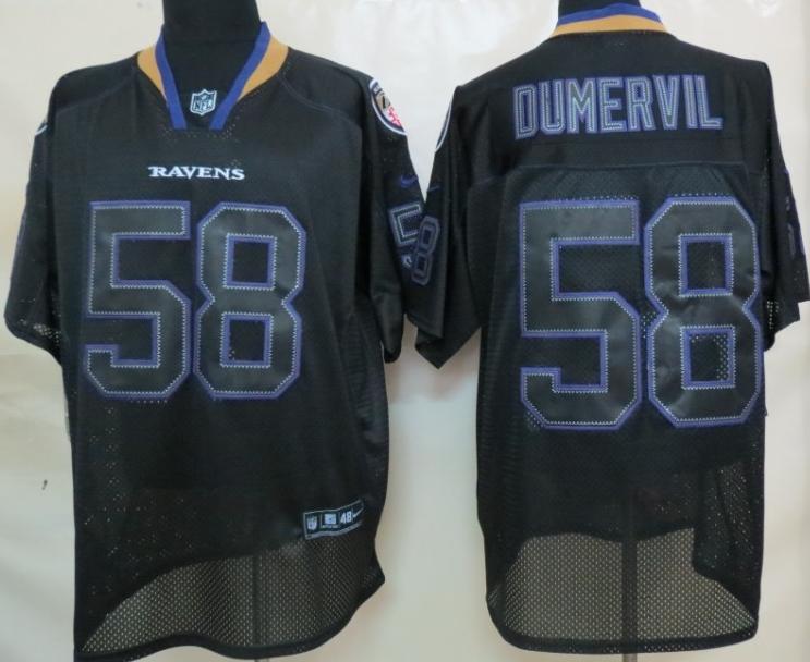 Nike Baltimore Ravens 58 Elvis Dumervil Black Light Out Elite NFL Jerseys Cheap