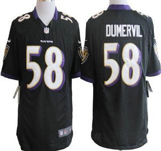 Nike Baltimore Ravens 58 Elvis Dumervil Black Limited NFL Jerseys Cheap