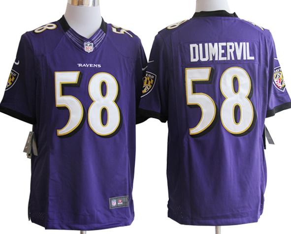 Nike Baltimore Ravens 58 Elvis Dumervil Purple Limited NFL Jerseys Cheap