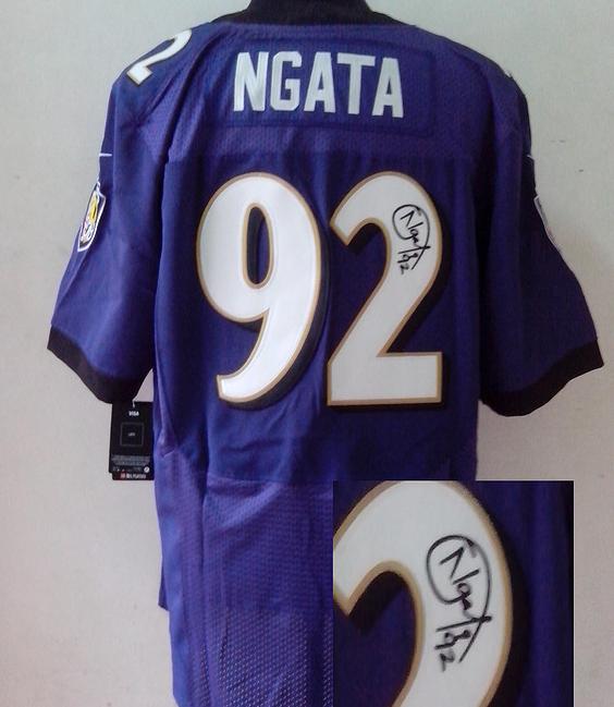 Nike Baltimore Ravens #92 Haloti Ngata Purple Signed Elite NFL Jerseys Cheap