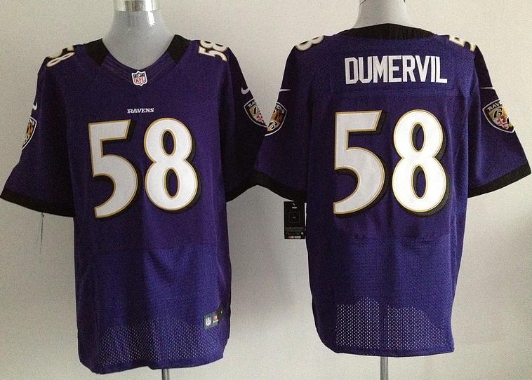 Nike Baltimore Ravens 58 Elvis Dumervil Purple Elite NFL Jerseys Cheap