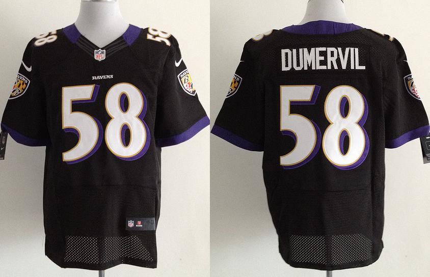 Nike Baltimore Ravens 58 Elvis Dumervil Black Elite NFL Jerseys Cheap