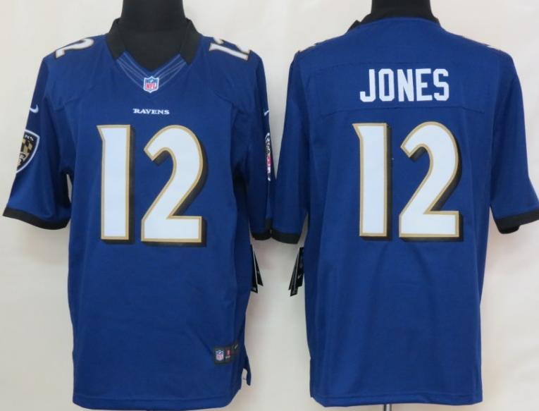 Nike Baltimore Ravens 12 Jacoby Jones Purple LIMITED NFL Jerseys Cheap